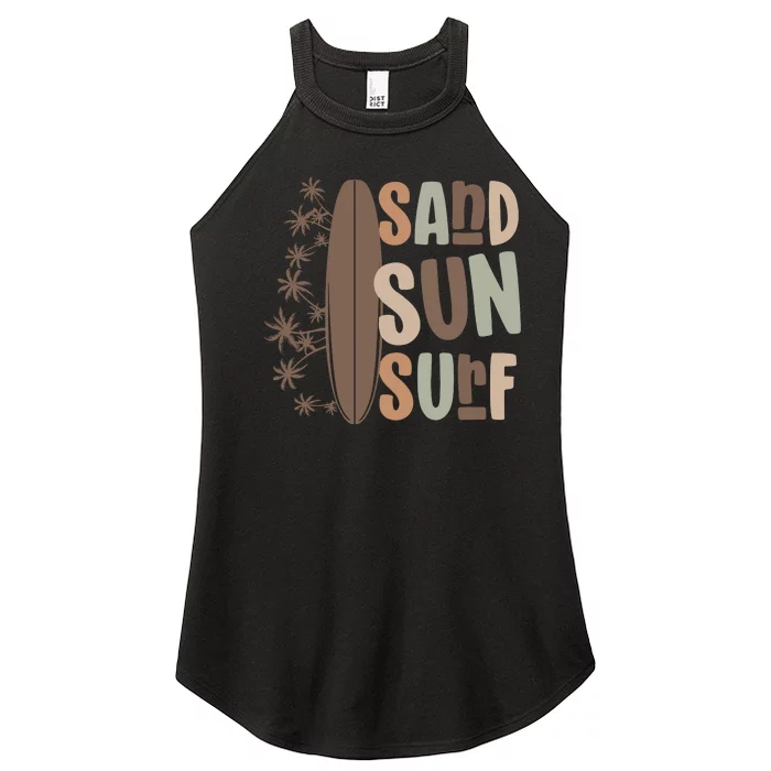 Retro Sand Sun Surf Boho Summer Women’s Perfect Tri Rocker Tank