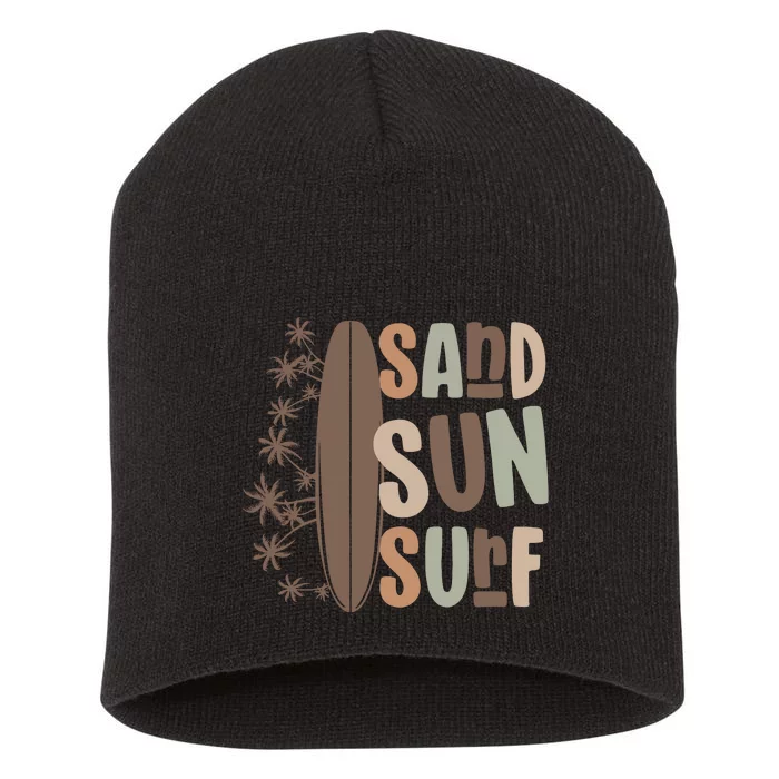 Retro Sand Sun Surf Boho Summer Short Acrylic Beanie