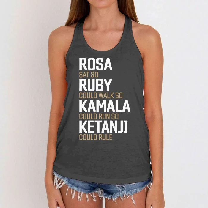 Rosa Sat So Ruby Walk So Kamala Run So Ketanji Rule Kbj Women's Knotted Racerback Tank