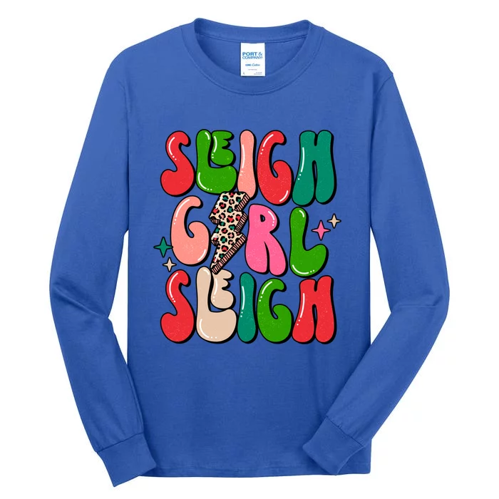 Retro Sleigh Sleigh Merry Christmas Boho Xmas Gift Tall Long Sleeve T-Shirt