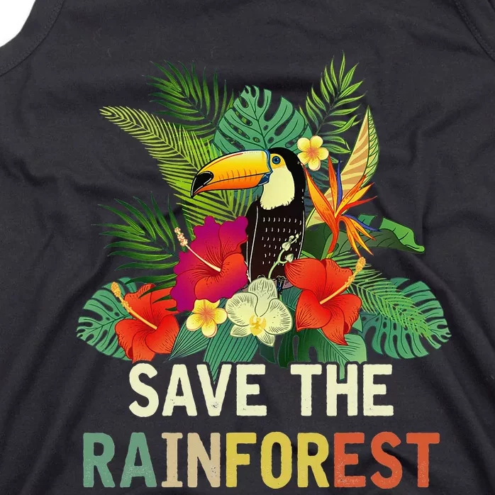 Retro Style Save The Rainforest Earth Day Tank Top