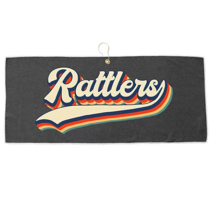 Rattlers School Sports Name Vintage Retro Gift Large Microfiber Waffle Golf Towel