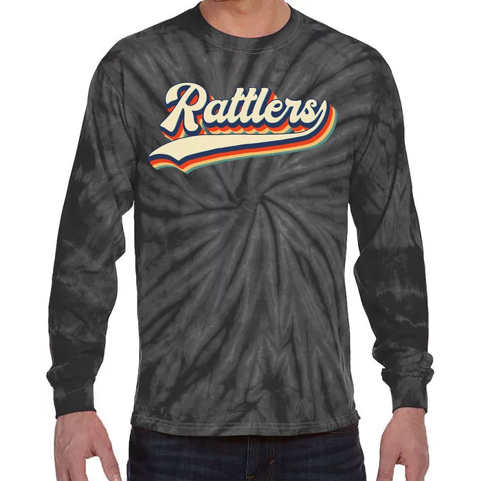 Rattlers School Sports Name Vintage Retro Gift Tie-Dye Long Sleeve Shirt