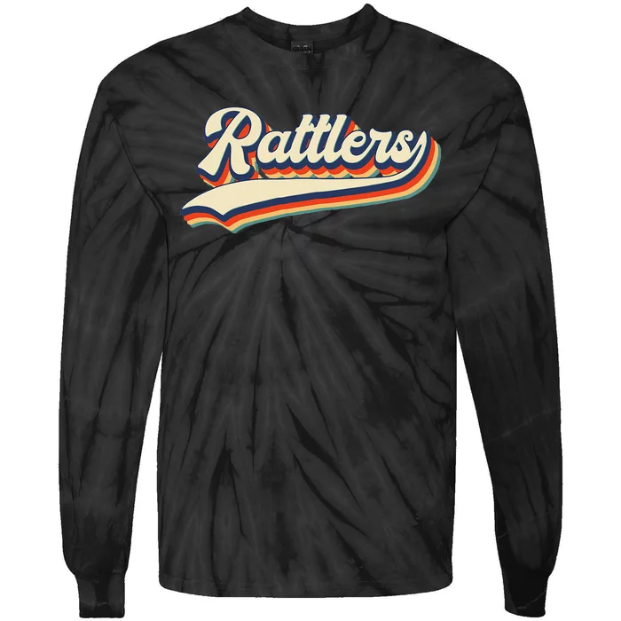 Rattlers School Sports Name Vintage Retro Gift Tie-Dye Long Sleeve Shirt