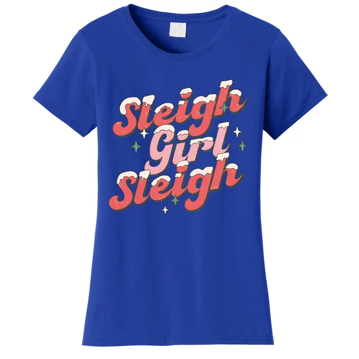 Retro Sleigh Sleigh Xmas Holiday Christmas Gift Women's T-Shirt