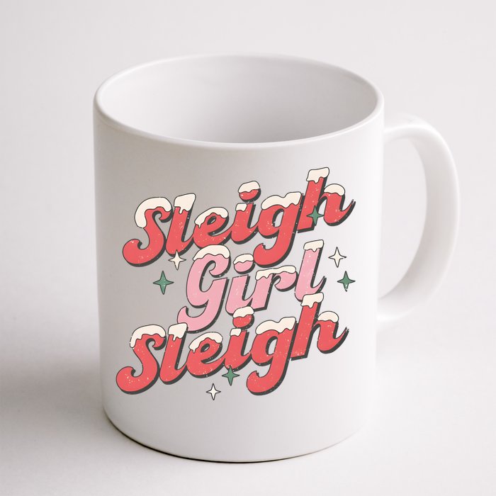 Retro Sleigh Sleigh Xmas Holiday Christmas Gift Front & Back Coffee Mug