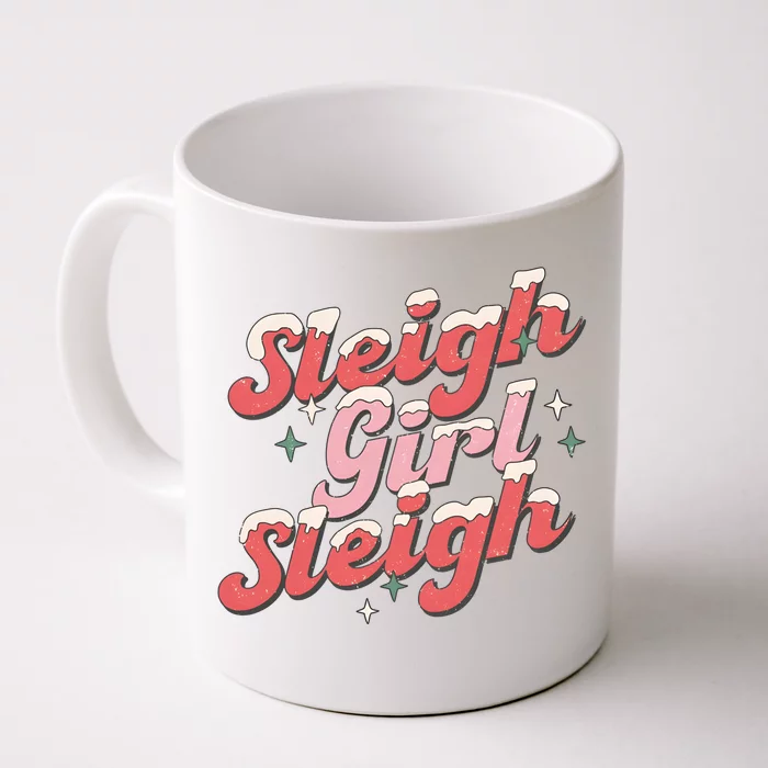 Retro Sleigh Sleigh Xmas Holiday Christmas Gift Front & Back Coffee Mug