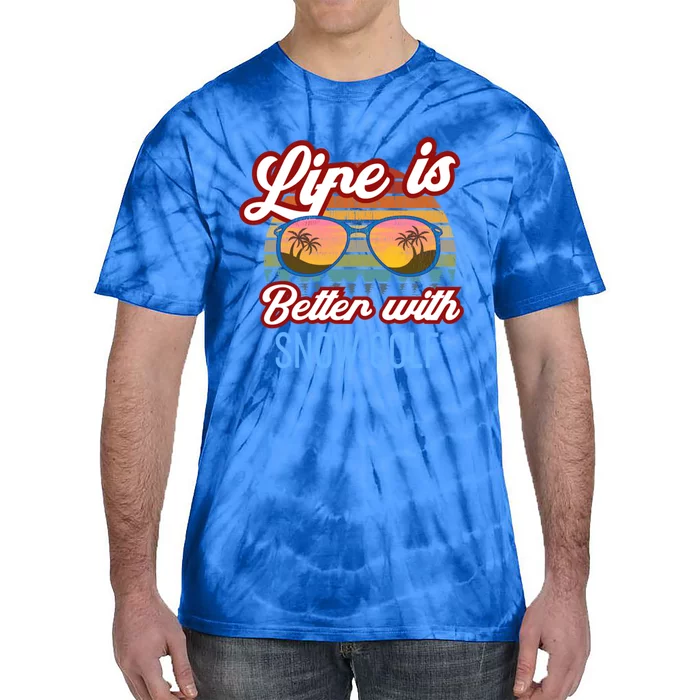 Retro Sunset Slogan / Life Is Better With Snow Golf! Cool Gift Tie-Dye T-Shirt