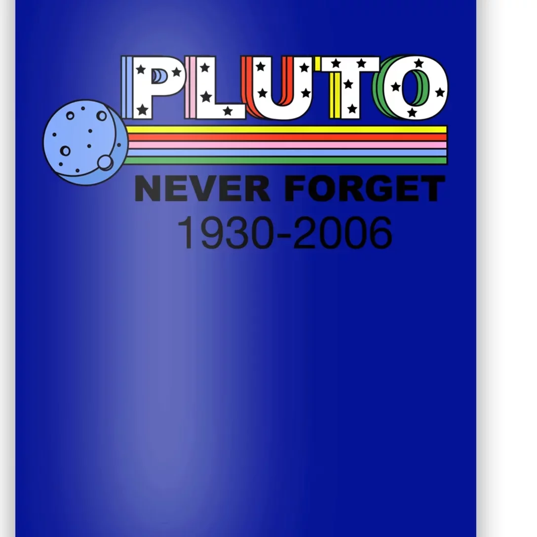 Retro Style Space Science Never Forget Pluto Gift Idea Cool Gift Poster