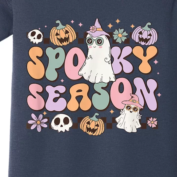 Retro Spooky Season Halloween Ghost Graphic Tee Gift Baby Bodysuit