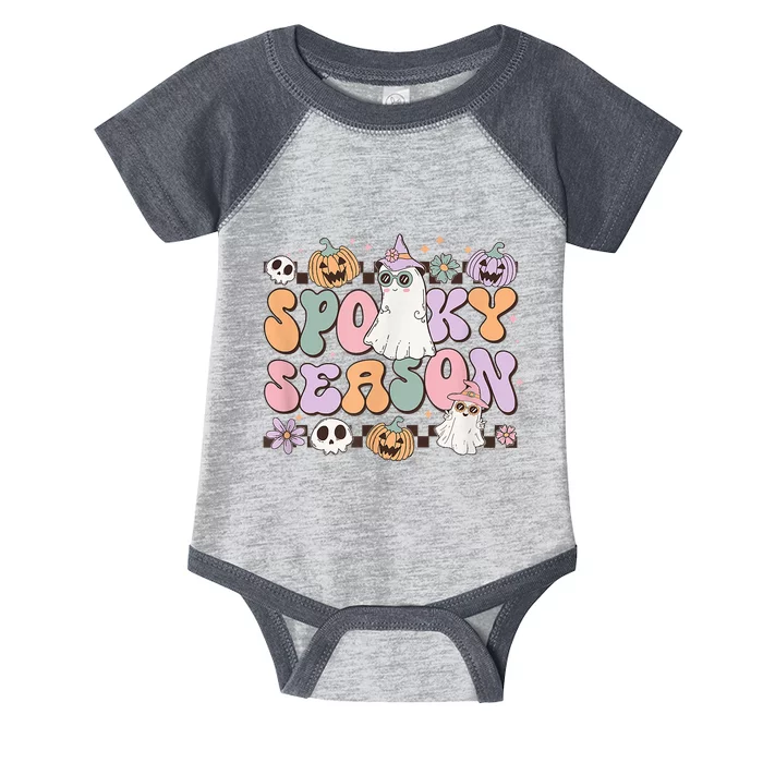 Retro Spooky Season Halloween Ghost Graphic Tee Gift Infant Baby Jersey Bodysuit