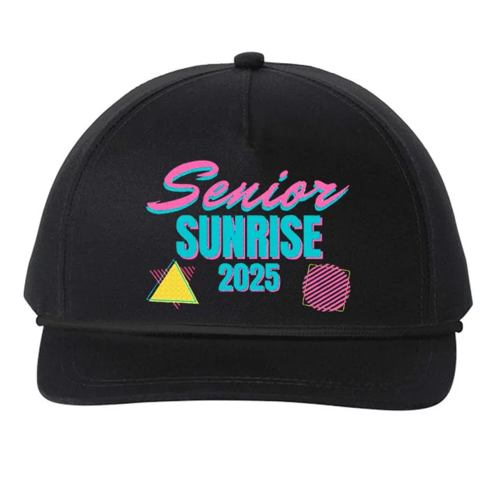 Retro Senior Sunrise 2025 High School 12th Twelfth Grade Snapback Five-Panel Rope Hat