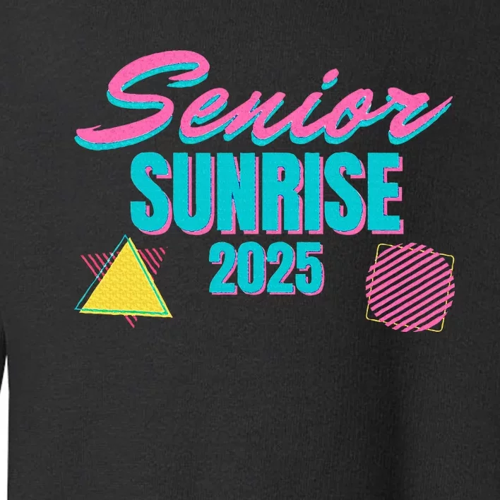 Retro Senior Sunrise 2025 High School 12th Twelfth Grade Toddler Sweatshirt