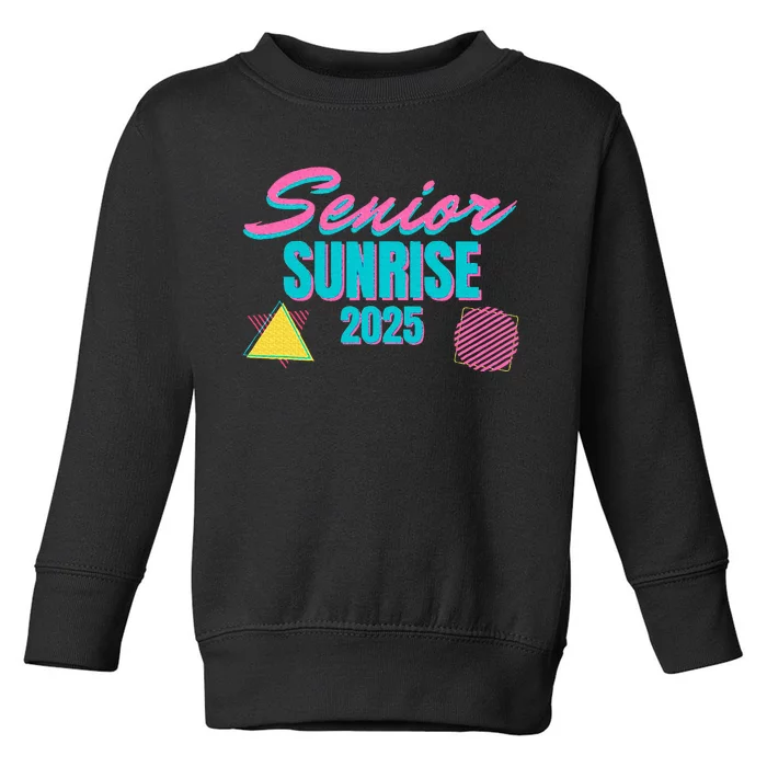 Retro Senior Sunrise 2025 High School 12th Twelfth Grade Toddler Sweatshirt