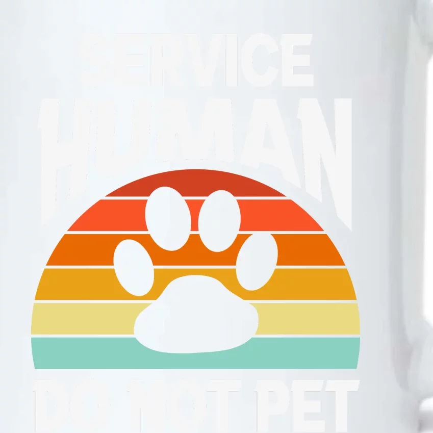 Retro Sunset Service Human Do Not Pet Emotional Support Human Dog Lover Black Color Changing Mug