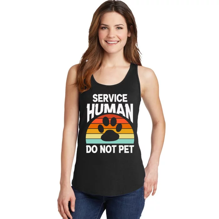 Retro Sunset Service Human Do Not Pet Emotional Support Human Dog Lover Ladies Essential Tank