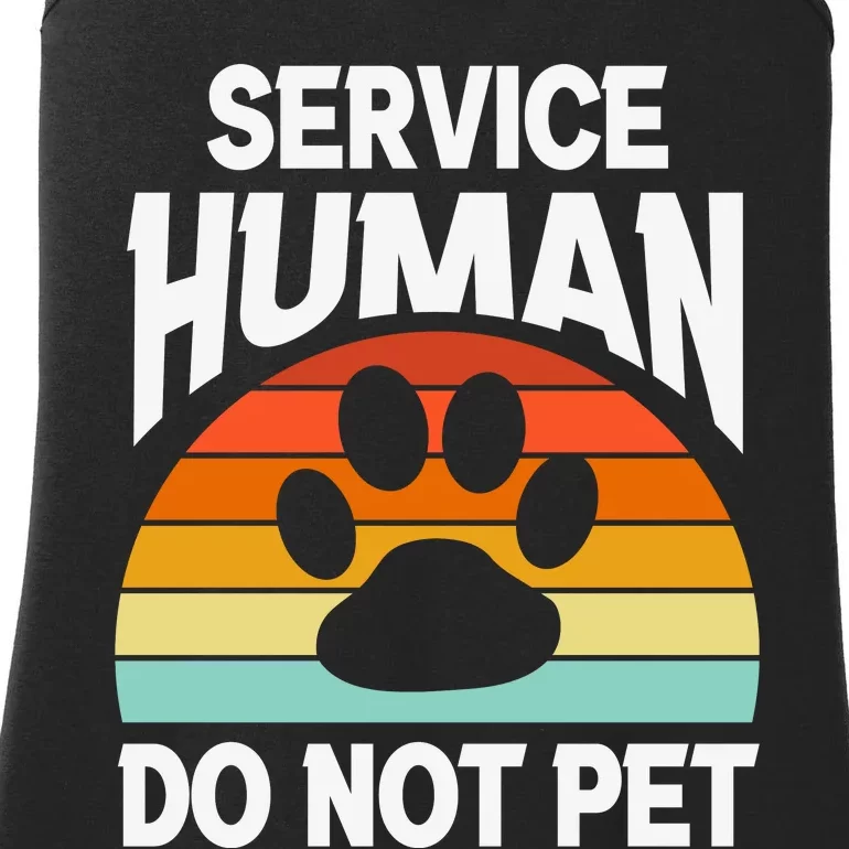 Retro Sunset Service Human Do Not Pet Emotional Support Human Dog Lover Ladies Essential Tank