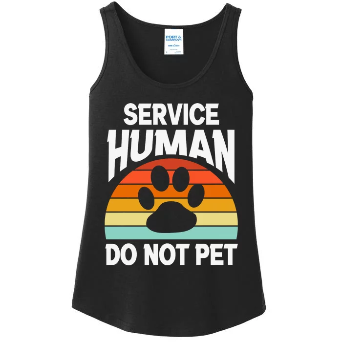 Retro Sunset Service Human Do Not Pet Emotional Support Human Dog Lover Ladies Essential Tank