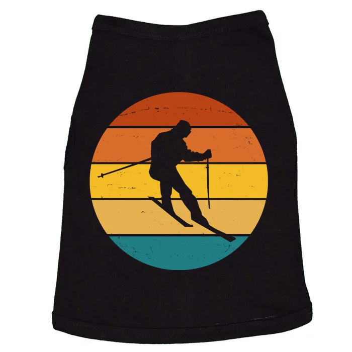 Retro Sunset Ski Lover Gift Doggie Tank