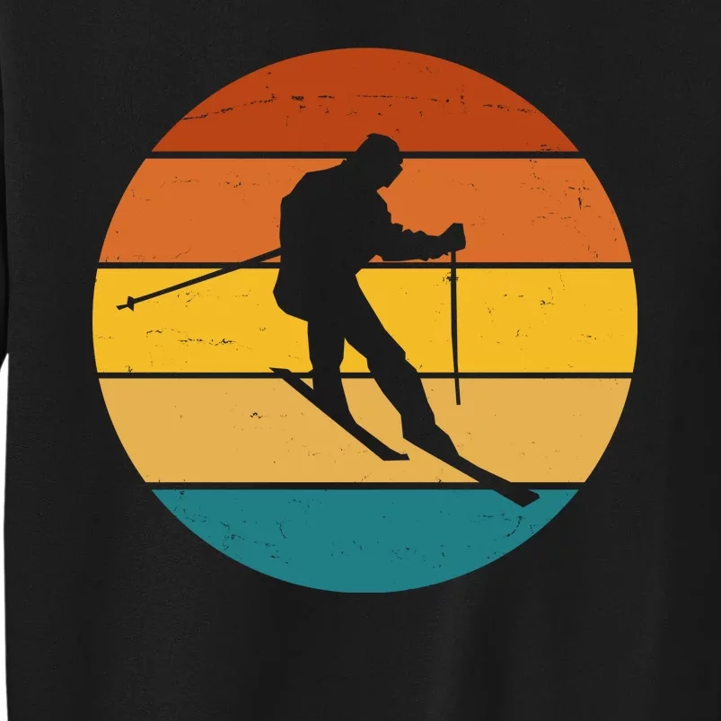 Retro Sunset Ski Lover Gift Tall Sweatshirt