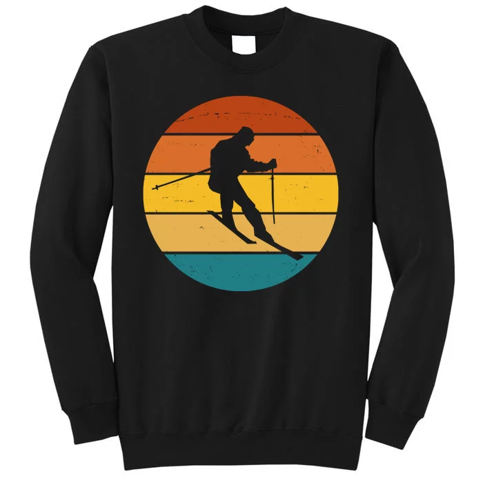 Retro Sunset Ski Lover Gift Tall Sweatshirt