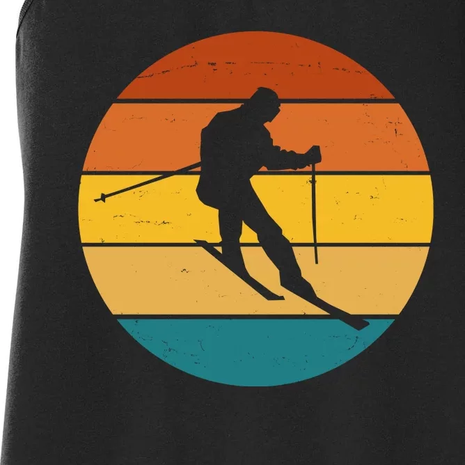 Retro Sunset Ski Lover Gift Women's Racerback Tank