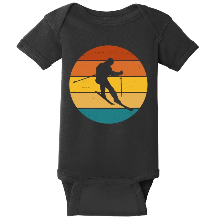 Retro Sunset Ski Lover Gift Baby Bodysuit