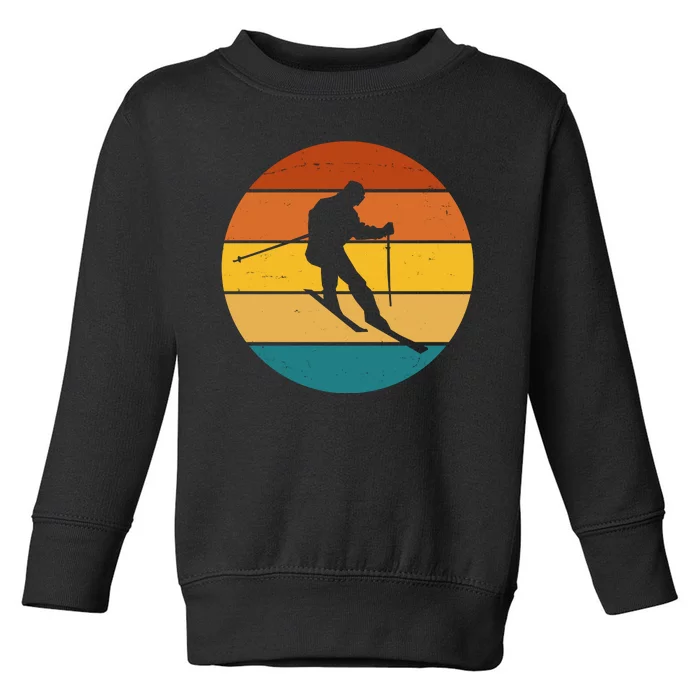 Retro Sunset Ski Lover Gift Toddler Sweatshirt