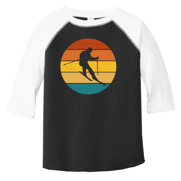 Retro Sunset Ski Lover Gift Toddler Fine Jersey T-Shirt