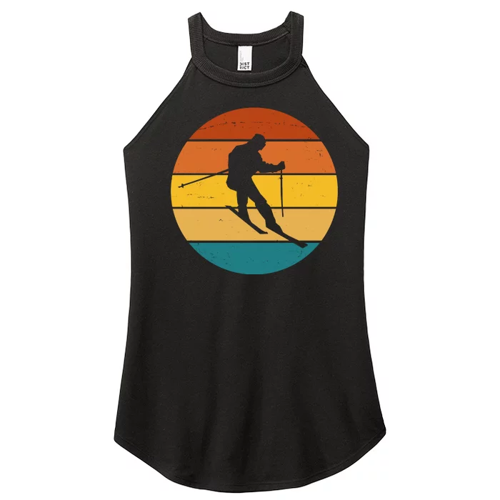 Retro Sunset Ski Lover Gift Women’s Perfect Tri Rocker Tank