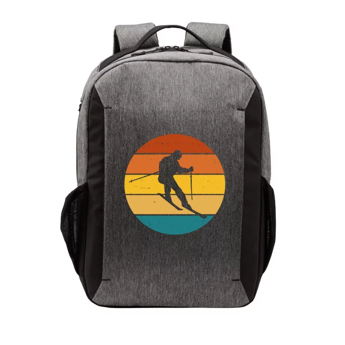 Retro Sunset Ski Lover Gift Vector Backpack