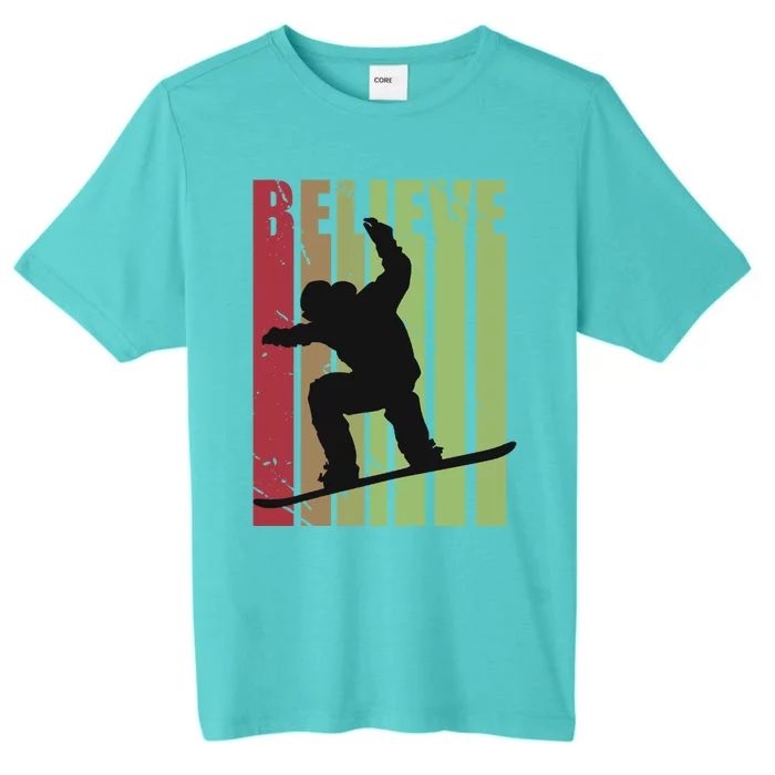 Retro Snowboarding Snow Boarding Ski Skier Gift ChromaSoft Performance T-Shirt