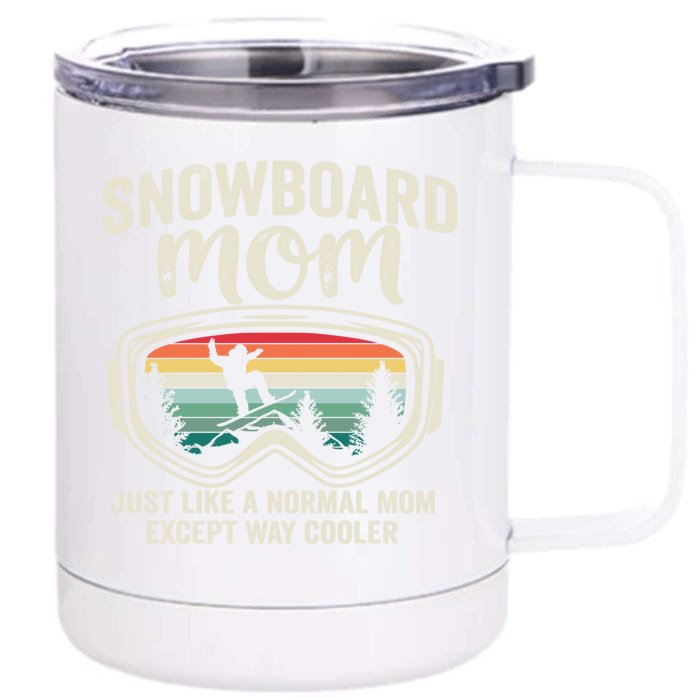 Retro Snowboarder Snowboard Mom Vintage Snowboarding Family Gift Front & Back 12oz Stainless Steel Tumbler Cup