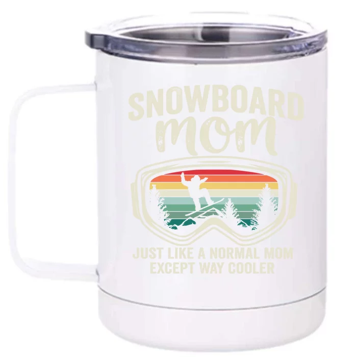 Retro Snowboarder Snowboard Mom Vintage Snowboarding Family Gift Front & Back 12oz Stainless Steel Tumbler Cup