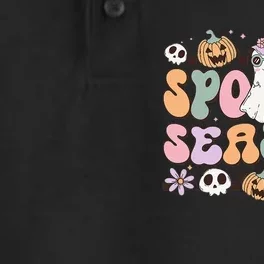 Retro Spooky Season Halloween Ghost Dry Zone Grid Performance Polo