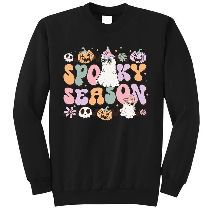 Retro Spooky Season Halloween Ghost Tall Sweatshirt