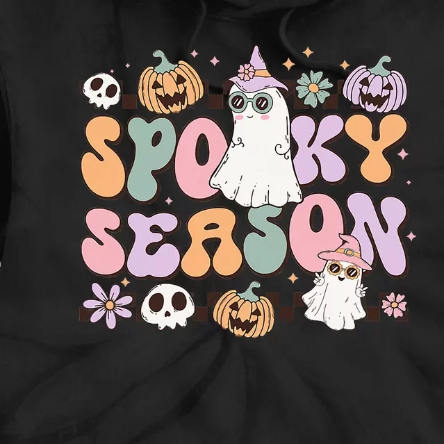 Retro Spooky Season Halloween Ghost Tie Dye Hoodie