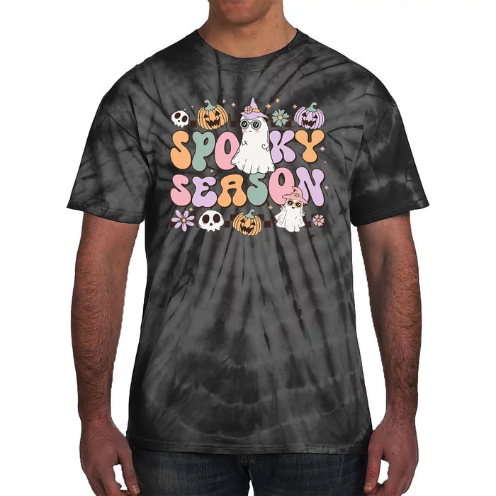 Retro Spooky Season Halloween Ghost Tie-Dye T-Shirt