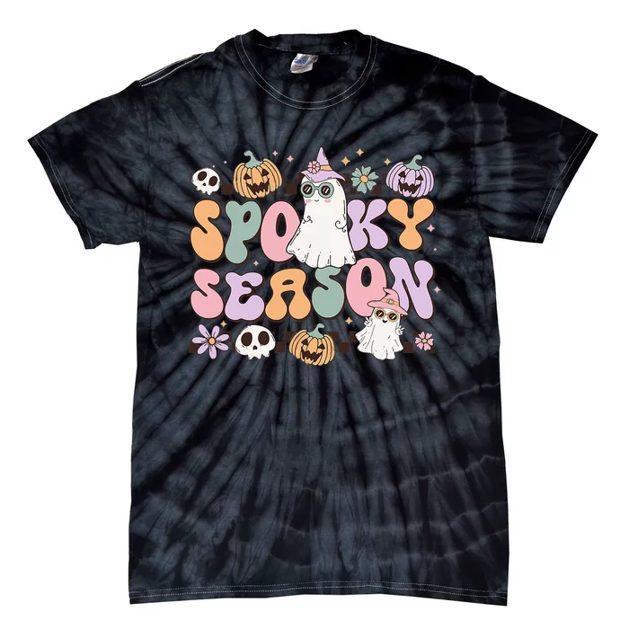 Retro Spooky Season Halloween Ghost Tie-Dye T-Shirt