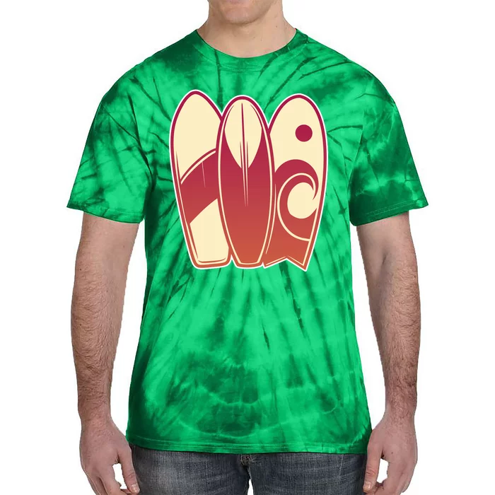 Retro Surfboard Surfing Tie-Dye T-Shirt