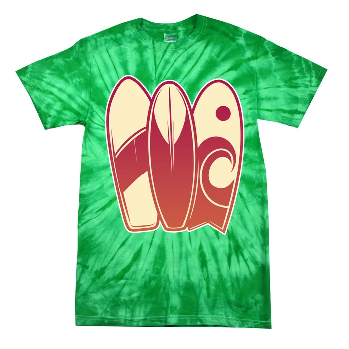 Retro Surfboard Surfing Tie-Dye T-Shirt