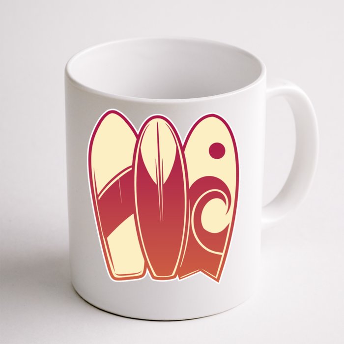 Retro Surfboard Surfing Front & Back Coffee Mug