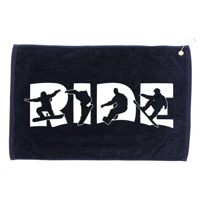 RIDE Snowboard, Snowboarder, Christmas Snowboarding Pullover Grommeted Golf Towel