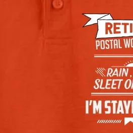 Rain Shine Sleet Funny Retired Postal Worker Mailman Gift Dry Zone Grid Performance Polo