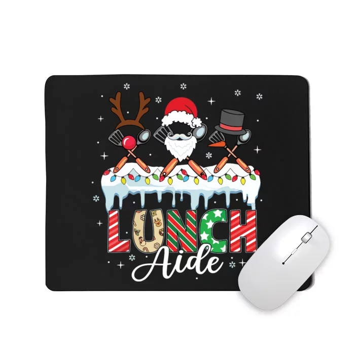 Reindeer Santa Snowman Lunch Aide Christmas Mousepad