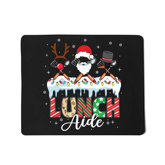 Reindeer Santa Snowman Lunch Aide Christmas Mousepad