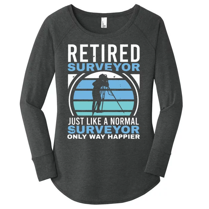 Retired Surveyor Surveying Grandpa Tripod Land Surveyor Women's Perfect Tri Tunic Long Sleeve Shirt