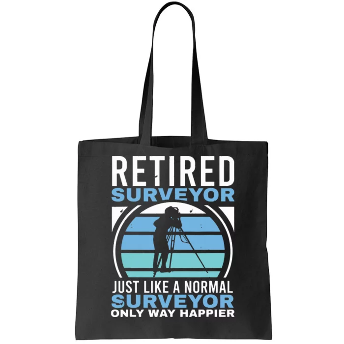 Retired Surveyor Surveying Grandpa Tripod Land Surveyor Tote Bag