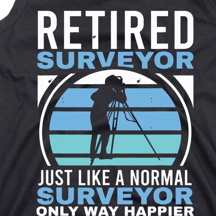 Retired Surveyor Surveying Grandpa Tripod Land Surveyor Tank Top