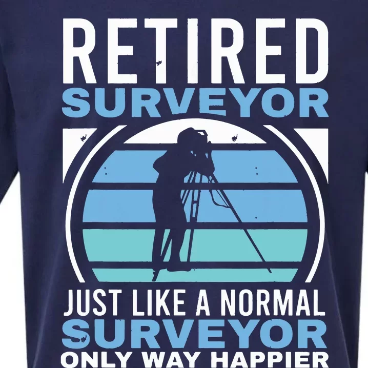 Retired Surveyor Surveying Grandpa Tripod Land Surveyor Sueded Cloud Jersey T-Shirt